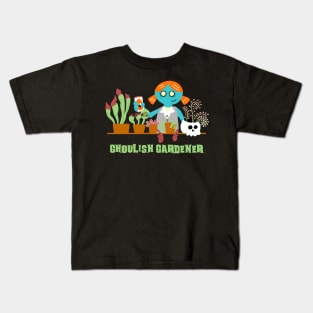 Ghoulish Gardener Zombie Girl Kids T-Shirt